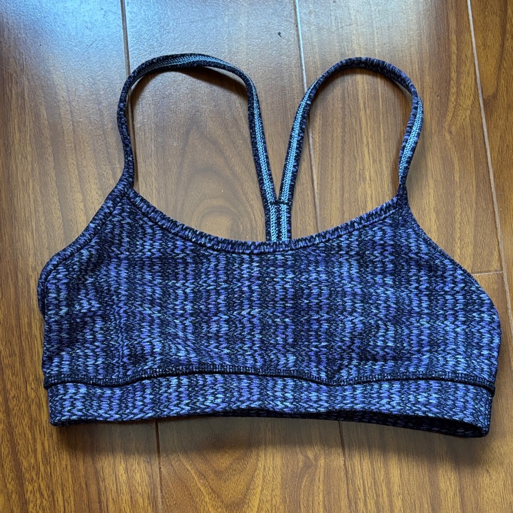 Lululemon Purple Herringbone Flow Y Sports Bra